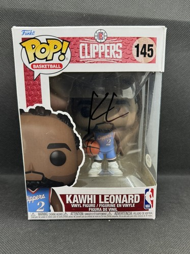 KAWHI LEONARD signed LOS ANGELES CLIPPERS FUNKO POP FIGUR 145 w/ COA PSA DNA