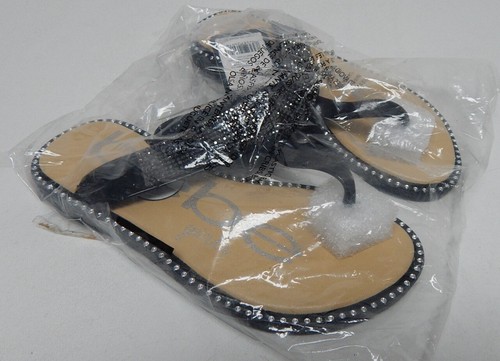 bebe Girls Sz Small 11/12 M (Y) Little Kid Girls Rhinestone Stud T-Strap Sandals - Picture 7 of 8