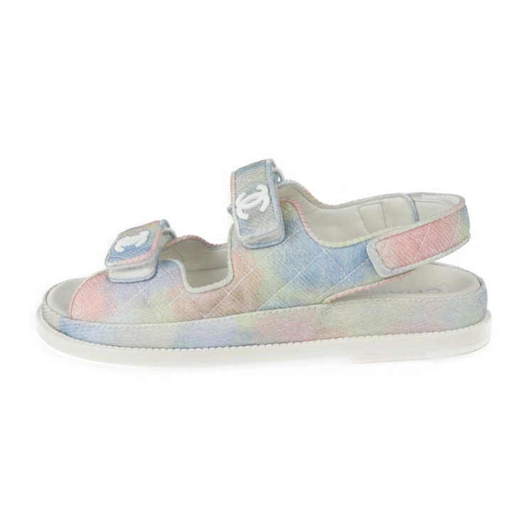CHANEL Sandals G35927 X56389 K3815 COCO Mark matelasse footbed