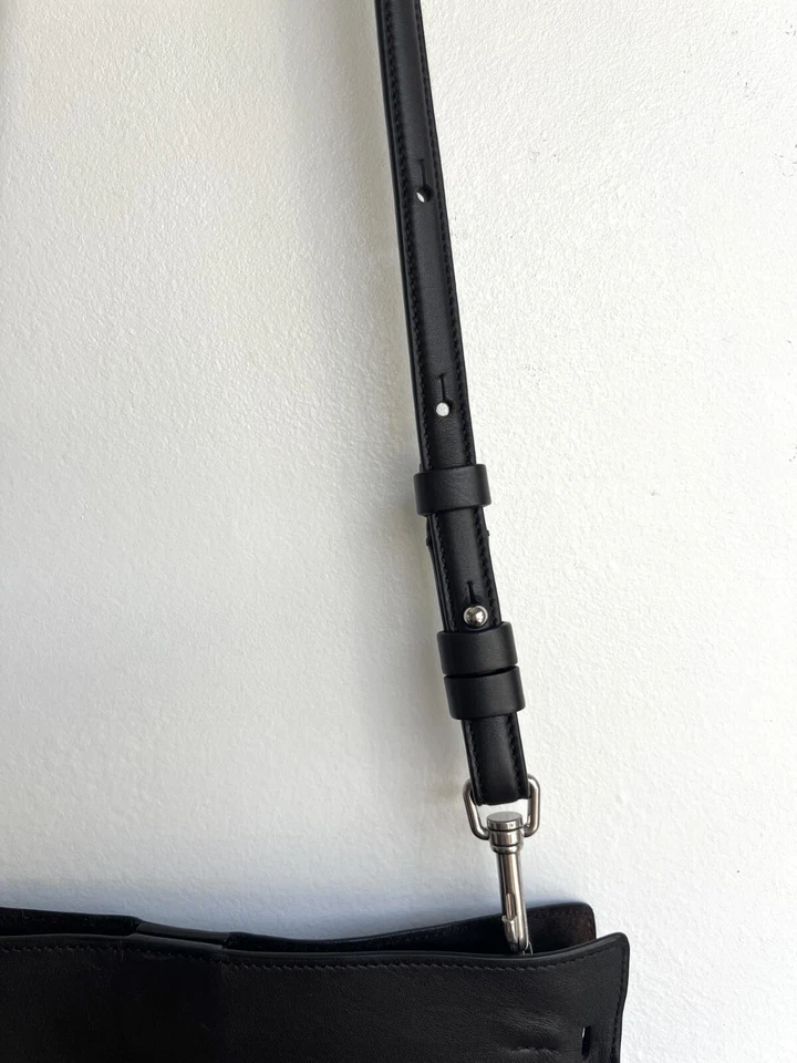 G2U PHOEBE PHILO Gig Pouch Dark Brown Leather Square Small Crossbody Bag Purse - Image 4 of 4