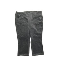 Denim & Co. Corduroy Crop Pants Women 16WP Gray Pull On Straight Leg