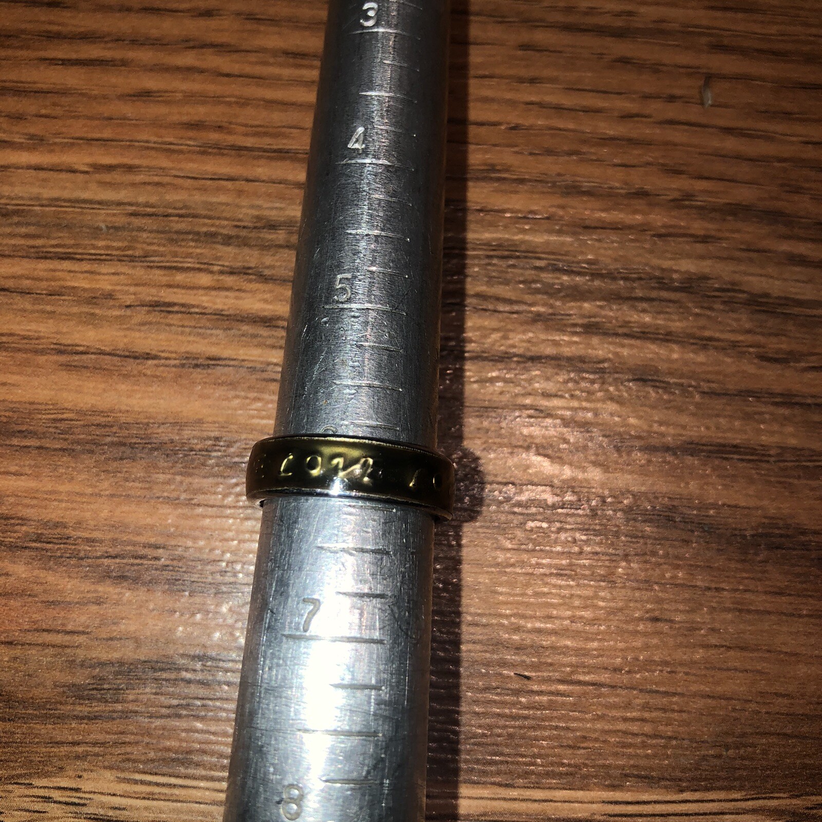 Silver Tone LOVE Ring Size 6 Stackable Brown Enam… - image 6