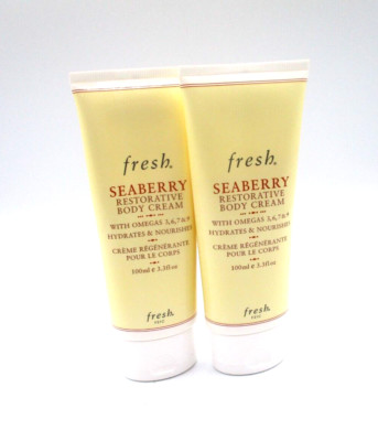 Lot / 2 Fresh Seaberry Restorative Body Cream ~ 100 ml / 3.3 oz x 2 ~