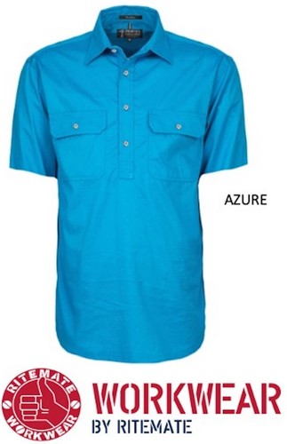 RITEMATE PILBARA CLOSED FRONT SHORT SLEEVE MENS WORK / DRESS SHIRT RM200CFS - Picture 17 of 31