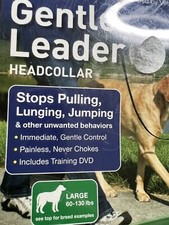 PETSAFE Gentle Leader Headcollar SIZE LARGE 60-130lbs Black With DVD/Manual A-75
