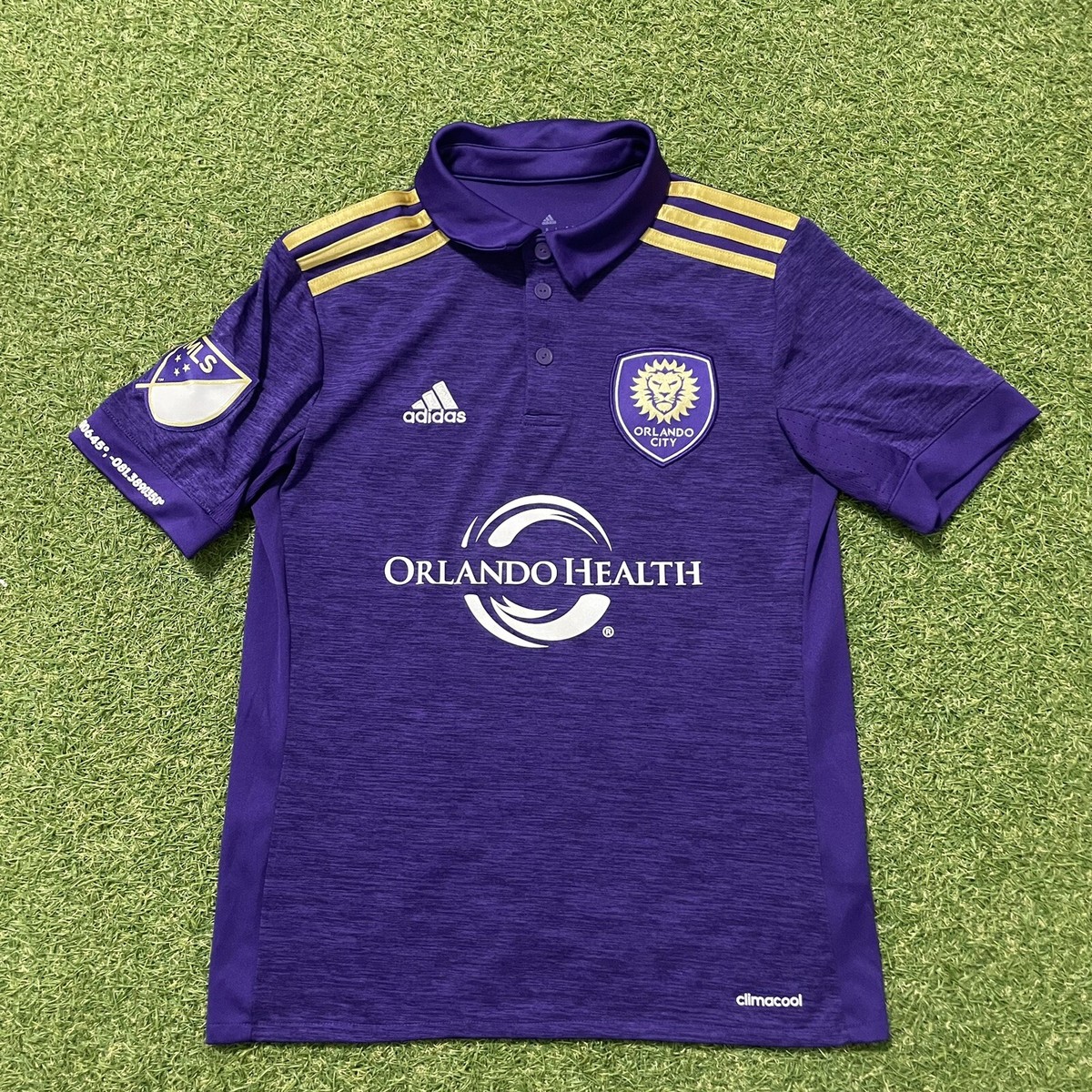 Orlando City SC Jersey Youth Medium M 11-12 Years Polo Button Soccer Futbol  MLS