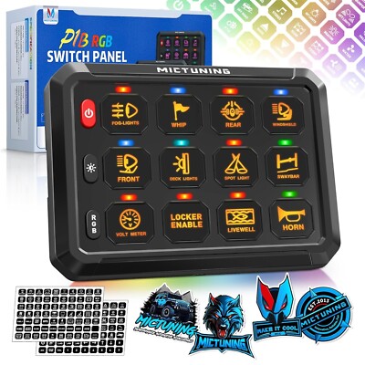 P1B RGB 8/12 Gang Switch Panel LED Touch Switch Power Control Flash Pulsed Box