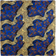 Wyoming Traders Wild Rag Charmeuse Paisley Peacock Silk Western Scarf - 34.5"