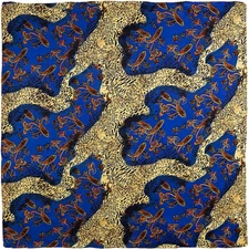 Wyoming Traders Wild Rag Charmeuse Paisley Peacock Silk Western Scarf - 34.5"