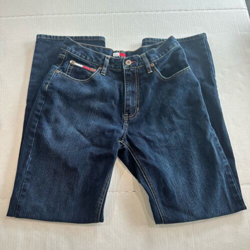 Vintage Tommy Hilfiger y2k Jeans Herren Schwarz Denim Baggy Wide Leg Carpenter 29x32 - Bild 2 von 11