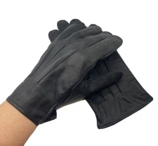 MENS DRIVING GLOVES UNLINED TOP QUALITY SOFT GENUINE REAL LEATHER BLACK