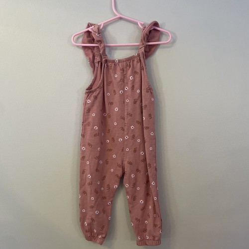 Carter’s 12 months Baby Girl Pink Floral Romper Coverall Overalls - 第 6/6 張圖片