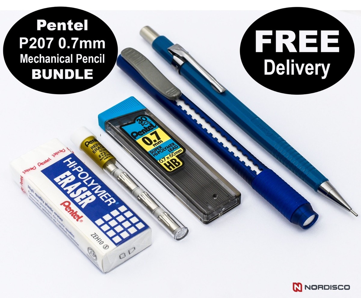 Pentel Sharp P207 0.7mm Mechanical Pencil 5-Piece Bundle with Lead