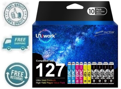 New Ink Cartridge For Epson 127 Workforce 545 845 645 WF-3540 WF-3520 WF-7010