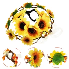 2PCS flower headband kit flower halo headpiece hair bows for girls