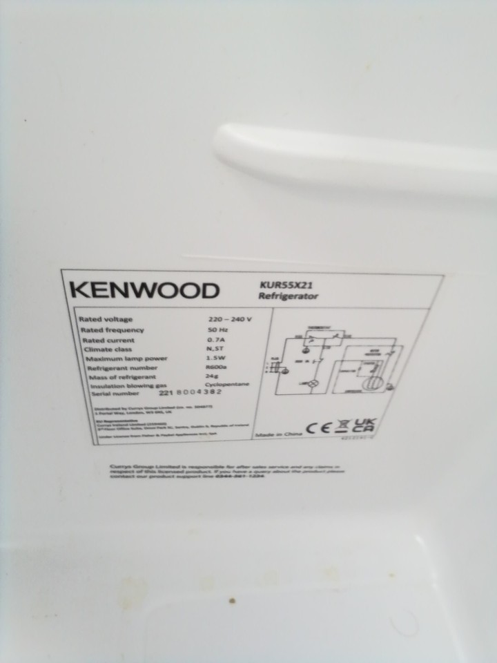 Kenwood KUR55X21 Undercounter Fridge Freezer Silver 5017416804912 eBay