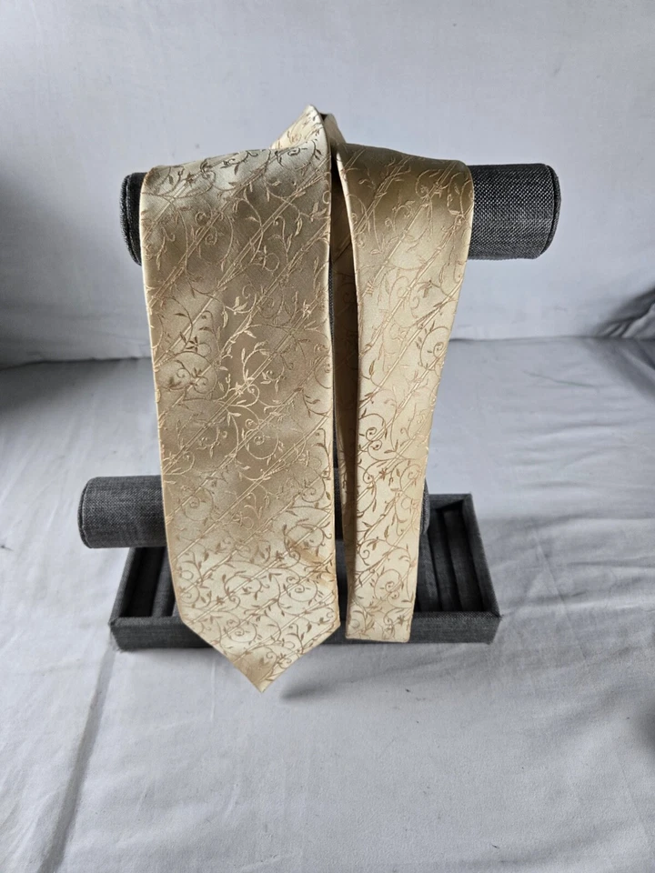 Jacob Alexander дизайнерский галстук мужской желтый цветочный шелковая смесь классический официальный - Изображение 4 из 4