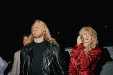 Finnish film director Renny Harlin wearing a black leather jacket - Old Photo