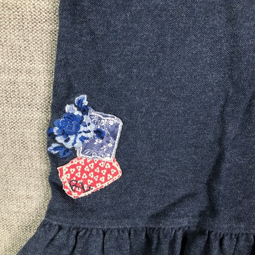 Polo Ralph Lauren Shirt Dress Girls 6x Blue Gray Mesh Small Pony Logo Ruffles - Picture 5 of 10