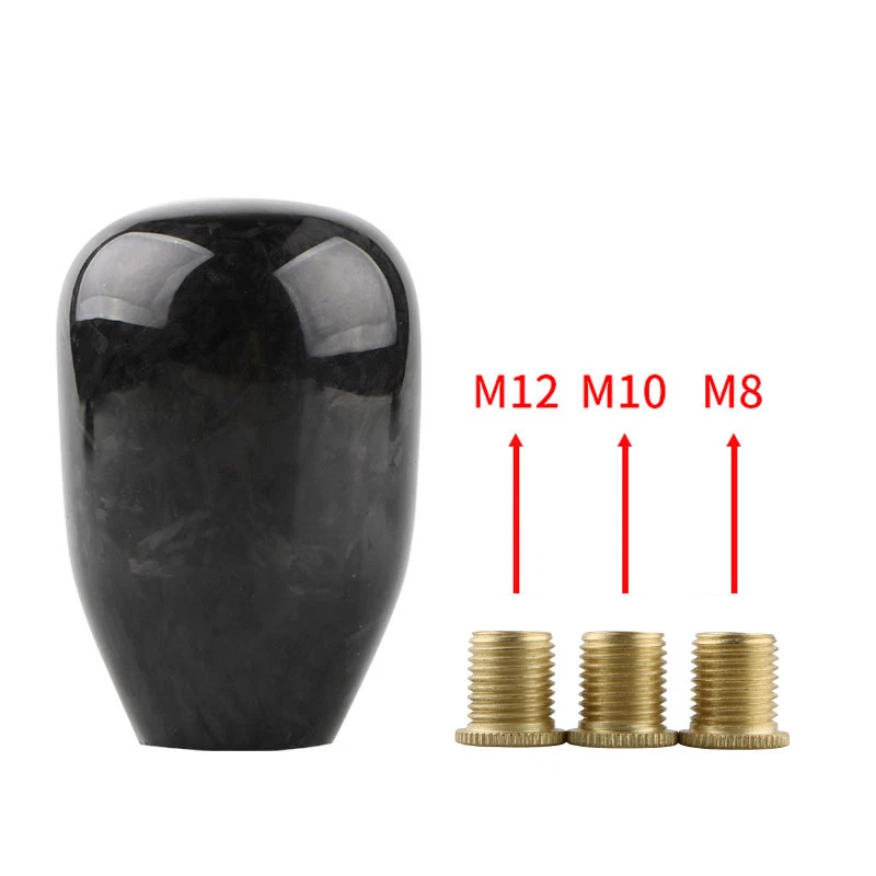 Universal Aluminum Alloy Carbon Fiber Car Manual MT Gear Shift Knob Shifter - Image 3 of 4