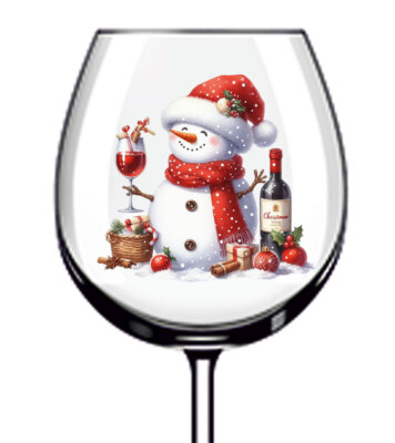 12x Farbe Weihnachten Schneemann Wein Vinyl Aufkleber Abziehbild Becher Glas Flasche Tasse