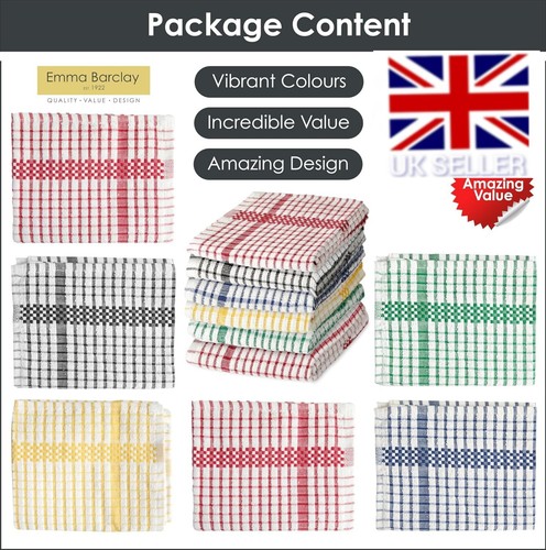 CONFEZIONE DA 12 ASCIUGAMANI DA TÈ 100% COTONE PIATTO SPUGNA Cloths pulizia cucina asciugatura - Foto 4 di 14
