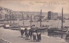 PORTO EMPEDOCLE: Charles V Tower with anchovy fishing boats