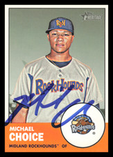 2012 Topps Heritage MICHAEL CHOICE Signed Card autograph auto RANGERS A'S