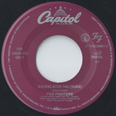 Foo Fighters Walking After NEW record 45 rpm jukebox strip NEW   Dave Grohl