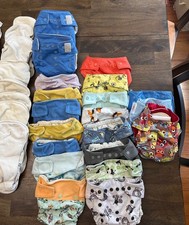 GroVia Reusable Cloth Diapers, Bundle of 17 plus diaper pail liners and wet bags