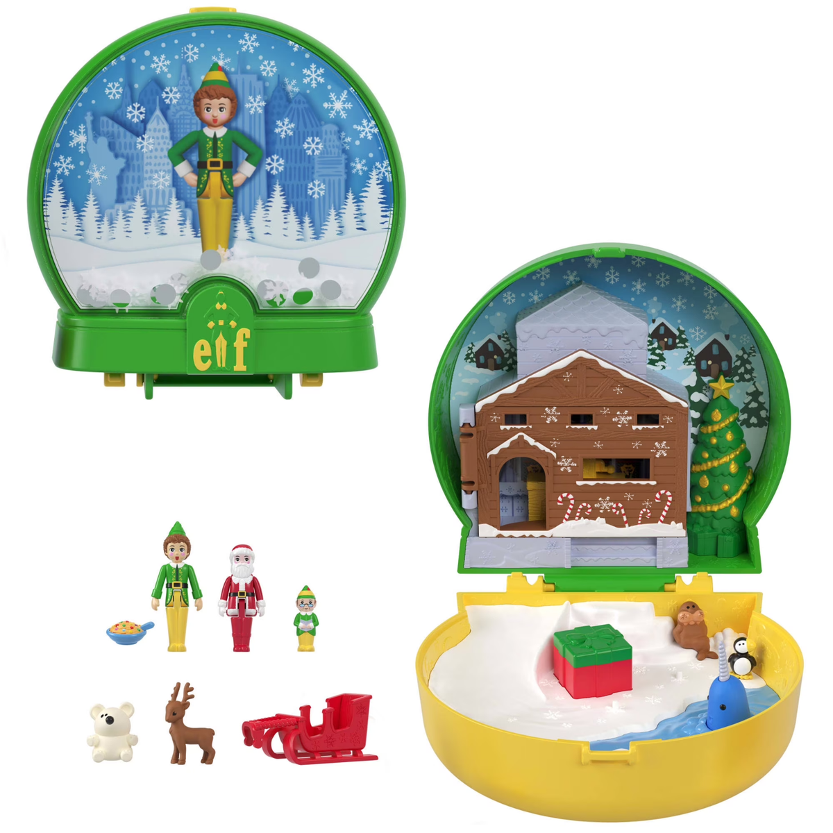 2025 ELF Polly Pocket BUDDY & SANTA Micro Dolls Playset CHRISTMAS