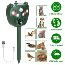 Ultrasonic Solar Animal Repeller Outdoor Mole Snake Squirrel Mouse Chaser Waterp