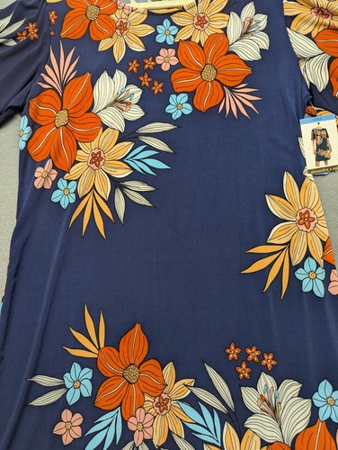 Alexandra + Oak Jersey Strick Marine Kombi Blumen Etuikleid Large Neu mit Etikett - Bild 3 von 6