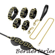 Upgraded PU Leather BDSM Bondage Kit Handcuffs Restraints Harness Set Couples