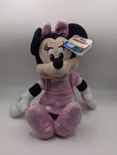 Disney Junior Minnie Mouse Plush Pink Polka Dot Sparkle Dress Bow Just Play NWT