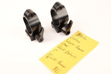 H102 Vintage Warne Premier Steel Quick Detach 1" Scope Rings 3/8" Base