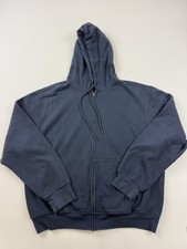 Gap Hoodie Sweatshirt Mens Medium Blue Fleece Full Zip Oversized Basic