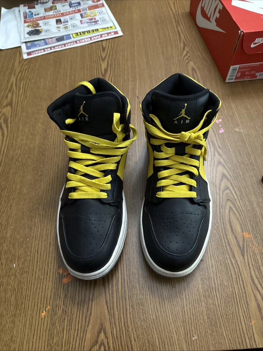 Size 10 - Air Jordan 1 Phat Black Speed Yellow NBS166 Jordan 1 Phat Black Speed Yellow for Sale | Authenticity  main image 2