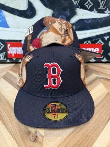 Authentic Jon Stan NYC New Era Boston Red Sox OG Fitted Angel Patch 7 3/8 Navy