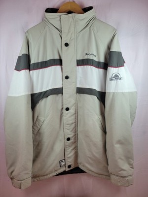 Roc Neige Vintage Ski Jacket Men s Beige Hooded Winter Coat  90s Snow Size L