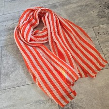 Opus Schal Tuch Damenschal Umhängeschal Rot Weiß Gestreift