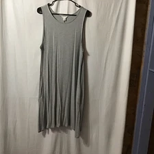 Caslon Gray Swing Tank Dress Soft Relaxed Vacation Beach Cover Up Dress XL