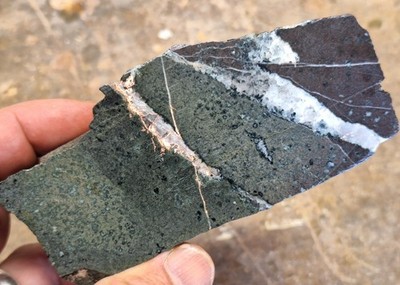 Michigan Native Copper Slab With Basalt & Calcite Polished Display Specimen