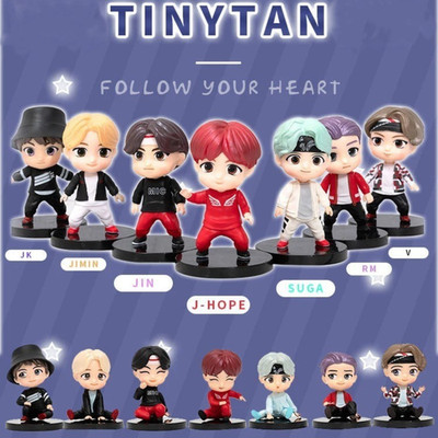 BTS Boys 7pcs Action Figures Toy Rm Jin Suga Jhope Jimin V Jungkook Gift for Kid