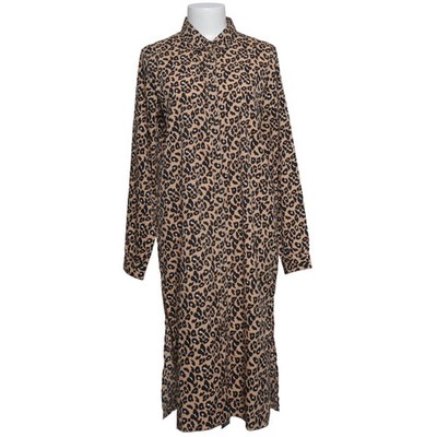 Ichi, Blusenkleid, Größe: 38, Beige/Schwarz, Polyester, Leopard, Damen #9am