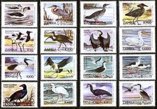 ZAMBIA 1999 water BIRDS SC#839-54 mnh postfrisch 💲FREE SHIPPING💲