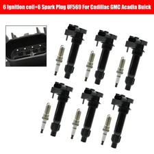 6x Ignition Coil+Spark Plug UF569 Für Cadillac GMC Acadia Buick,