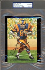 Tom Mack Gem Mint 10 PSA DNA Autographed Goal Line Art Card GLAC Signed HOF 99