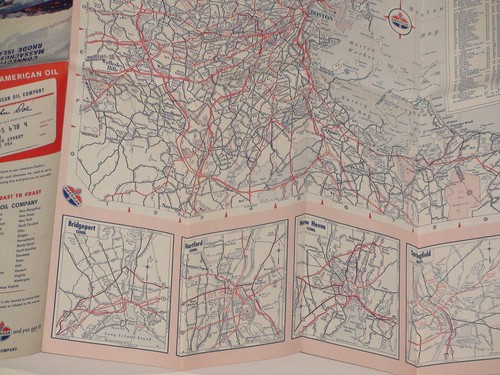 1963 American Oil State Road Map of Connecticut Massachusetts Rhode Island &more - Picture 10 of 10