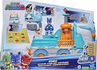 JUST PLAY PJ Masks 2-in-1 Romeo Bot Builder Vehicle Robot Factory Playset with Light Xmas